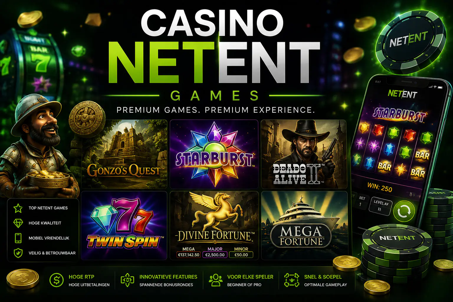 Bonusfeatures binnen Casino NetEnt Games
